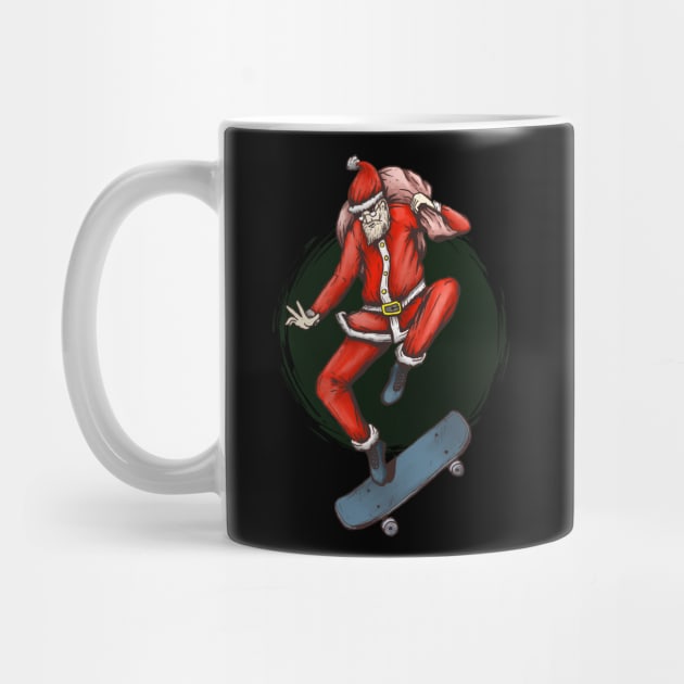 Cool skateboarding Santa by diardo